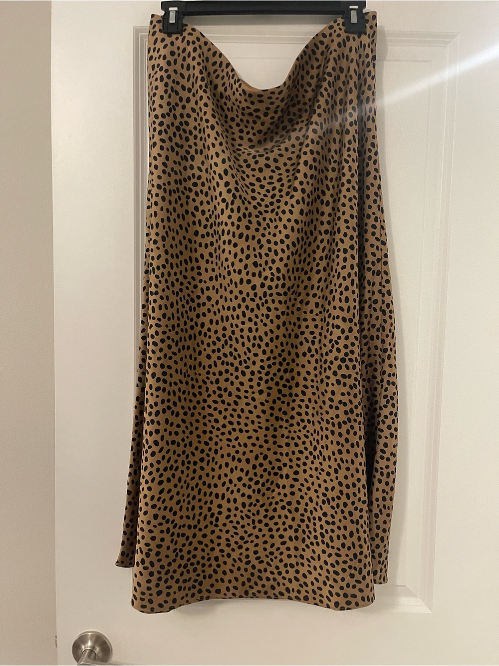 J. Crew Tan and Black Cheetah-Spot Midi Skirt
